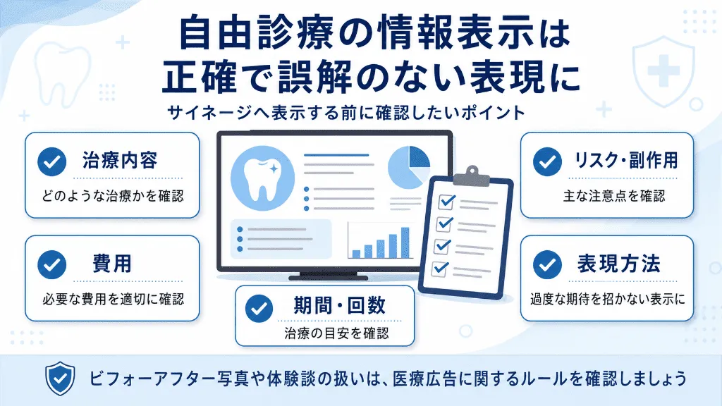 歯科医院で自由診療情報を表示する際の確認ポイント