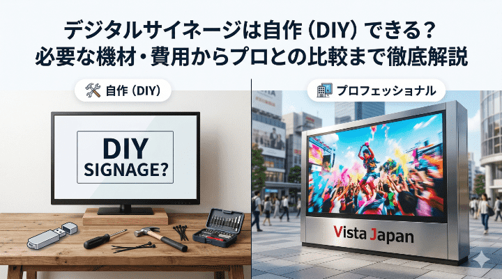デジタルサイネージは自作（DIY）できる？必要な機材から費用、プロとの比較まで徹底解説