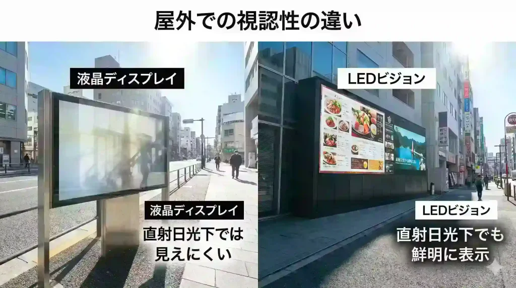 屋内・屋外で輝度の基準が変わる