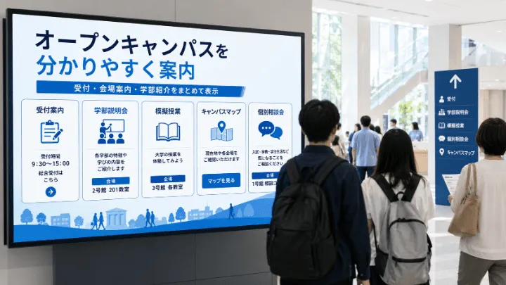大学でのデジタルサイネージ活用方法