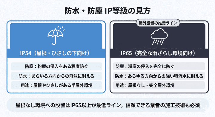 デジタルサイネージの防水・防塵「IP等級」