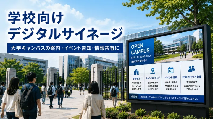 学校向けデジタルサイネージとは？大学キャンパスでの活用事例・導入メリットを解説
